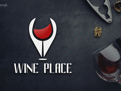 Wine restaurant "Wine Place" logo design (concept)