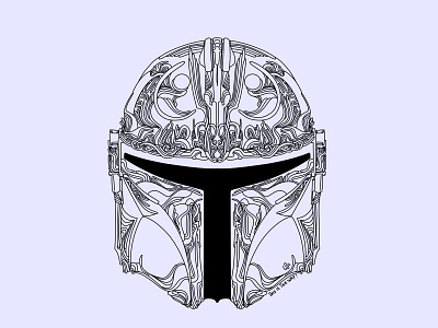 Mandolorian helmet doodle art design doodle illustration procreate