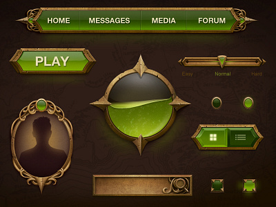 interface game button elements fantasy game interface menu