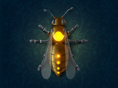 mechanical bee bee beetle icom illustration insect mechanical nano robot