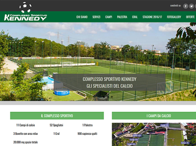 Complesso sportivo Kennedy graphic design web site