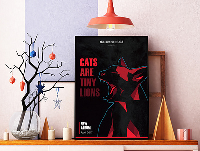 Cats Are Tiny Lions design illustration poster