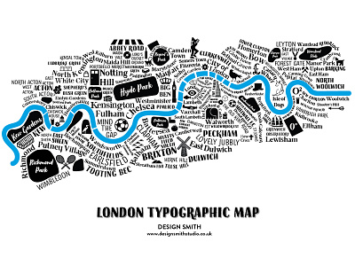 London Typographic Map design illustration typography