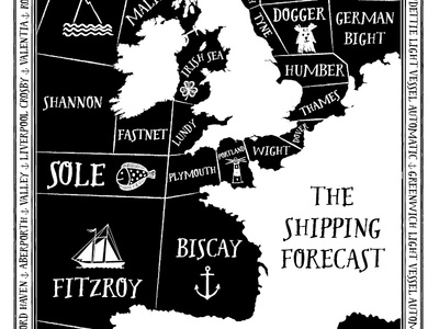 Shipping Forecast design illustration pen and ink shippingforecast typography
