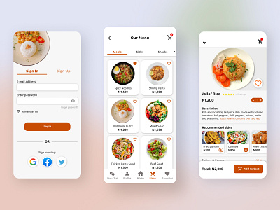 Yummies- Food Delivery Mobile App app branding design mockups product design ui ux