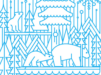 December Polar Bears animals illustration line