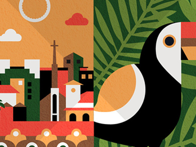Costa Rica illustration travel destinations