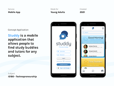 Studdy (2021) app design mobile ui
