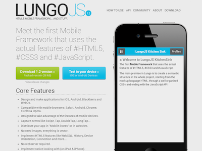LungoJS - New Site site