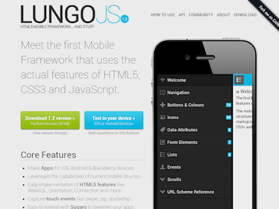 LungoJS - New Site (r2)