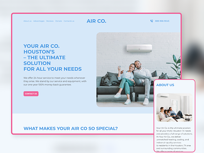 Landing page for Air Conditioning company