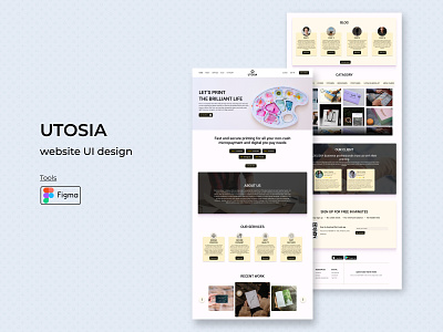UTOSIA website design figma figma design landing page landing page design print company ui ui design uiux user interface design ux design website design website ui