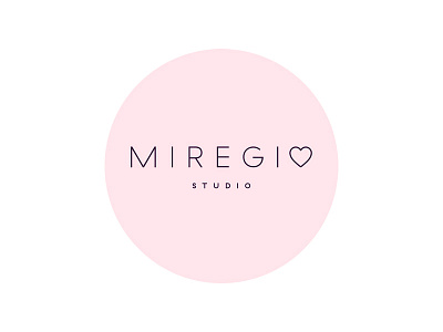 miregio logo pink app branding design e commerce icon identity logo typography vector