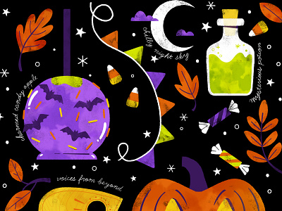 There is Magic in the Air autumn cute design digital digital illustration fall halloween happy halloween illustration robin sheldon spooky