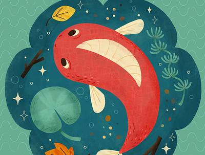 Fish, Peachtober 20 autumn cute design digital digital illustration fall fish illustration robin sheldon