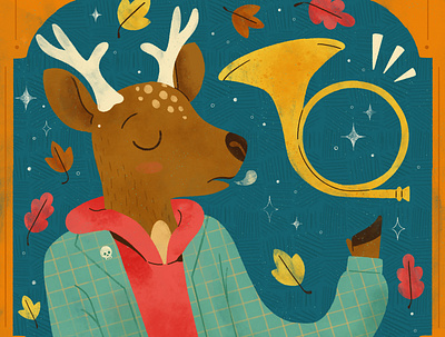 Horn, Peachtober 2020 autumn character character design cute design digital digital illustration fall illustration robin sheldon