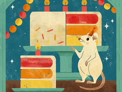 Core, Peachtober 2020 birthday birthday cake celebration character cute design digital digital illustration illustration mouse rat robin sheldon