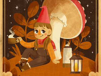 Hat, Peachtober 2020 autumn character character design cute design digital digital illustration fall gnome illustration robin sheldon scene