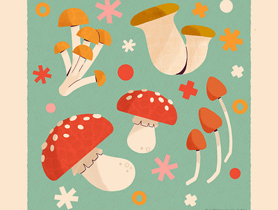 Mushroom autumn cottagecore cute design digital digital illustration fairy fall icon illustration mushroom mushrooms robin sheldon
