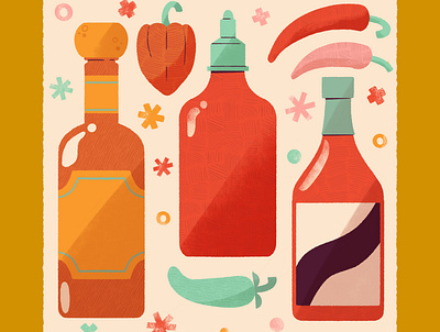 Spice ✨🌶️ chili chili pepper cute design digital digital illustration doodle a day food hot sauce icon icons illustration item peppers robin sheldon