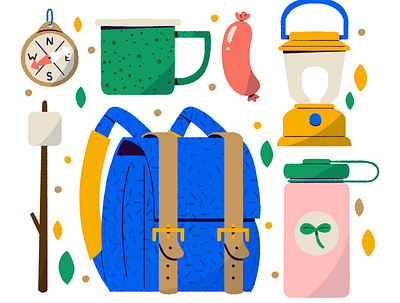 🌲Go Explore 🍃 adventure camp camping cute design digital digital illustration explore icon illustration robin sheldon