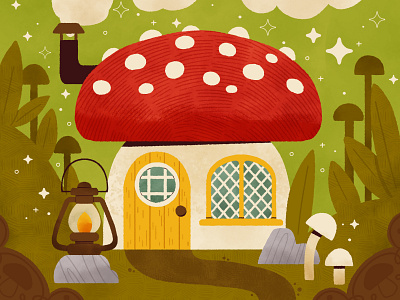 💨Smoke 💨 cottagecore cute design digital digital illustration fall illustration mushroom peachtober21 robin sheldon