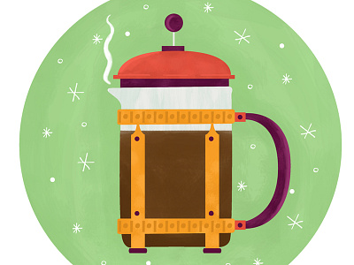 Coffee Press coffee coffee press cute drink food french press illustration robin sheldon