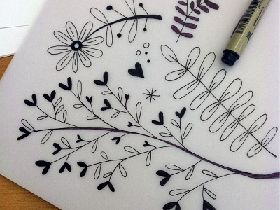 Flower Doodles cute doodles flowers line work plant process robin sheldon sketch