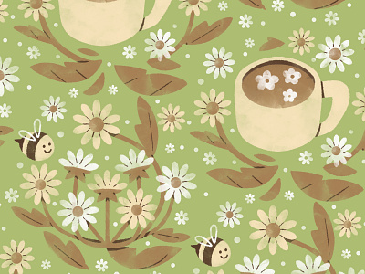 🌻🌾🌿🐝 Countryside Afternoon pt2 🌻🌾🌿🐝 bees cute design digital digital illustration illustrated pattern illustration pattern pattern design robin sheldon