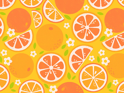 🍊🌼 Hip Herbaceous Home Pt 3 🍊🌼 cute design digital digital illustration food illustrated pattern illustration orange pattern pattern design robin sheldon
