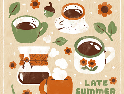 🍃🌰🌼🌿 Late Summer Days 🍃🌰🌼🌿 cottagecore cottagecore illustration cute design digital digital illustration hygge hygge illustration illustration late summer robin sheldon summer