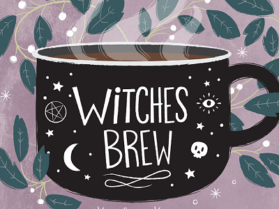 Witches Brew coffee illustration magic plant robin sheldon witch witchcraft witches brew
