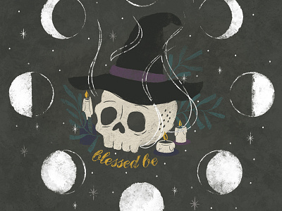 Blessed Be blessed be cute illustration lunar lunar cycles moon robin sheldon witch witchcraft