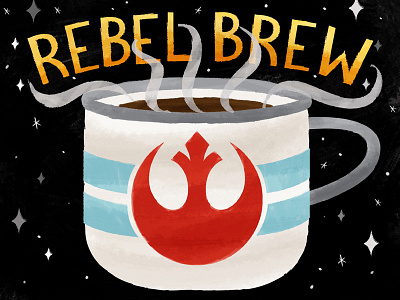 Rebel Brew coffee cup fan art illustration mug rebel rebel alliance robin sheldon star wars