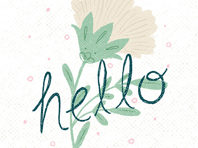 Hello cute floral flower hand drawn type hand lettering hello lettering type