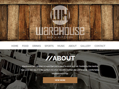 Warehouse Bar + Kitchen Website