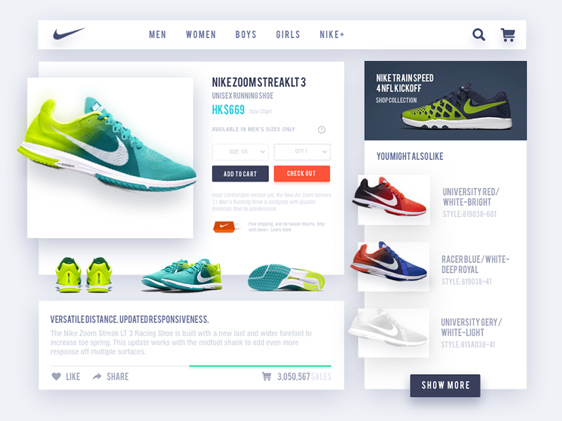 Nike Product Page Concept by Boucha on Dribbble