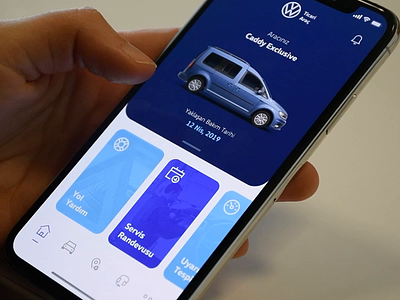 Volkswagen App Concept animation app car consept design interaction iphone x mobile ui principle swipe ui ux vehicle volkswagen