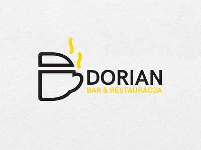 Dorian Bar & Restaurant 2kropek bar black brand branding branding agency design drinks food home logo pot restaraunt studio typography vapors white yellow