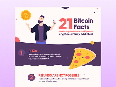 21 Bitcoin Facts Infographic design graphic design illustration typography ui vector