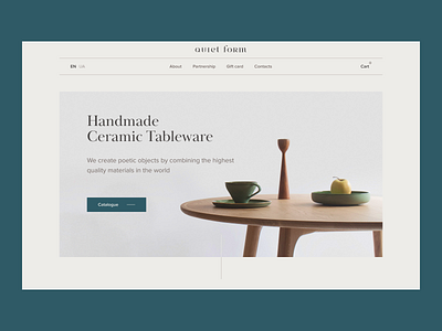 Tableware Website Concept — Hero Section design hero minimalist pottery tableware ui ux web web design