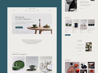 Tableware Website Concept — Main Page design e commerce ecommerce hero minimalist pottery tableware ui ux