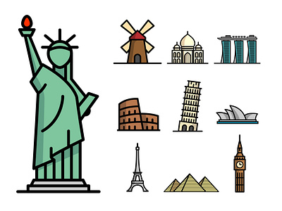 Icon Set Design - Landmark icon icon design icon set illustration vector