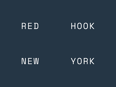 Red Hook NY logotype minimal monospace red hook typography