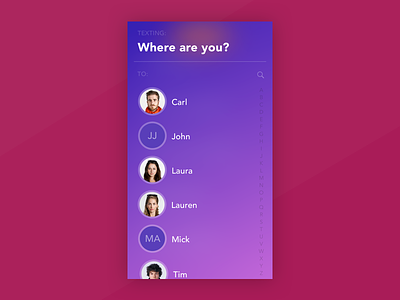 Messaging app contacts flat interface messaging mobile sketch text ui ux