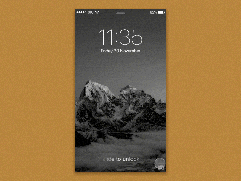 Lock Screen - Photo App Selector 3dtouch apple ios ipad iphone mobile principle prototype sketch snapchat ui ux