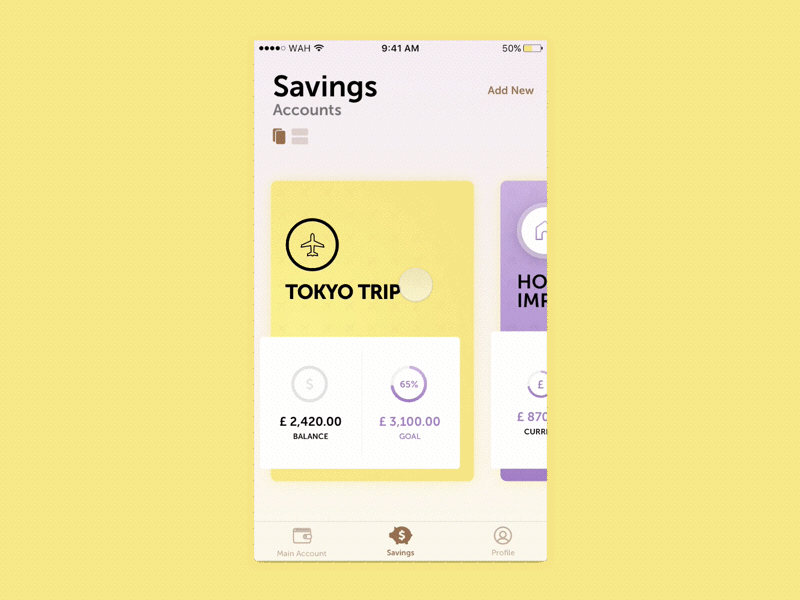 Savings Account Concept - Mobile Bank apple bank fintech ios principle product prototype savings sketch ui ux