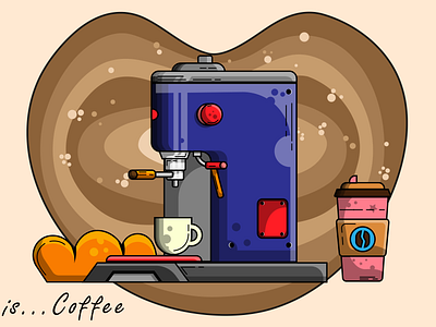 Vector illustration of a coffee machine branding design graphic design illustration vector