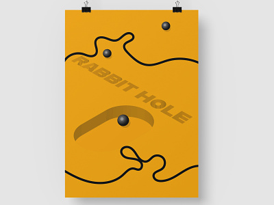"Rabbit hole" minimalist poster design 3d abstract design graphic design illustration minimalist poster poster design typedesign typography vector