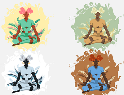 Yoga poster in faceless style black girl design graphic design illustration poster poster design vector wellbeing yoga